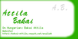 attila bakai business card